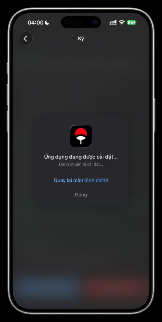 One-tap app signing and installation screen in PSign